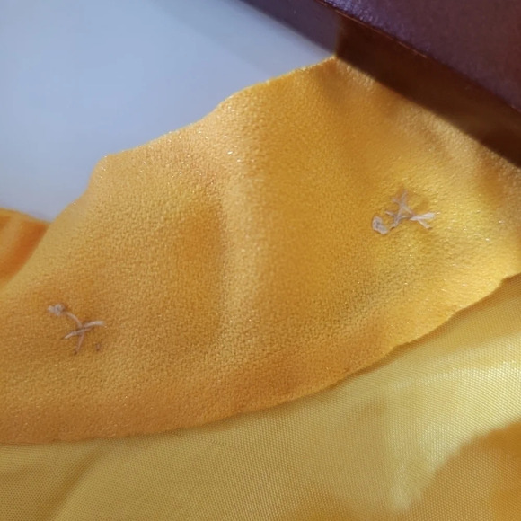 Vintage handmade 3D floral embroidered sleeveless mini dress yellow small - Picture 7 of 8